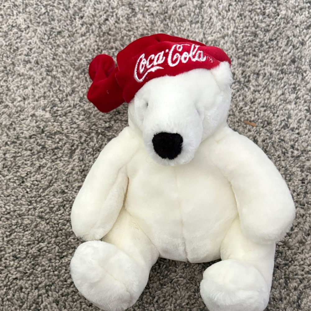 Coca Cola Boyd’s White Polar Bear Plush with Red Coca Cola Hat